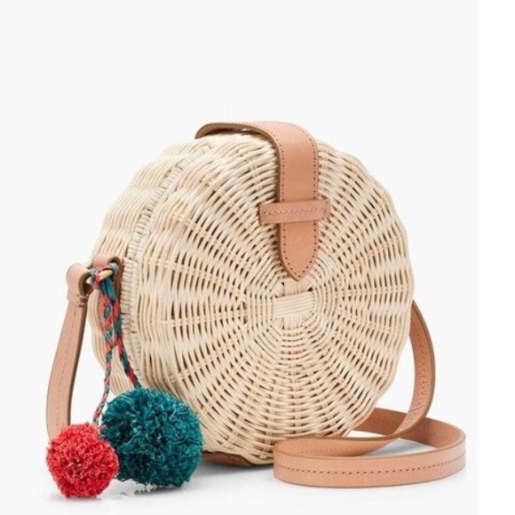 J. Crew Handbags - NWT Rare Jcrew round straw crossbody bag